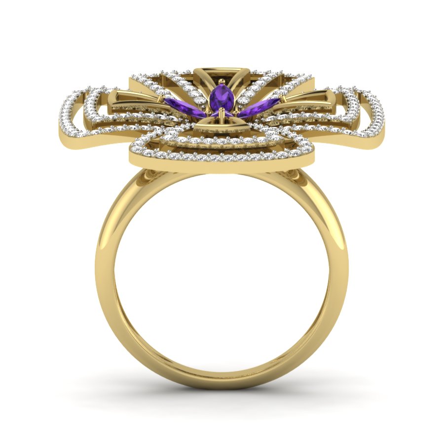 Yellow Gold Plated Sterling Silver Ring