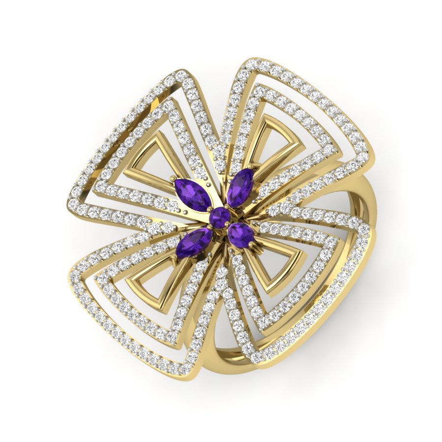 Yellow Gold Plated Sterling Silver Ring