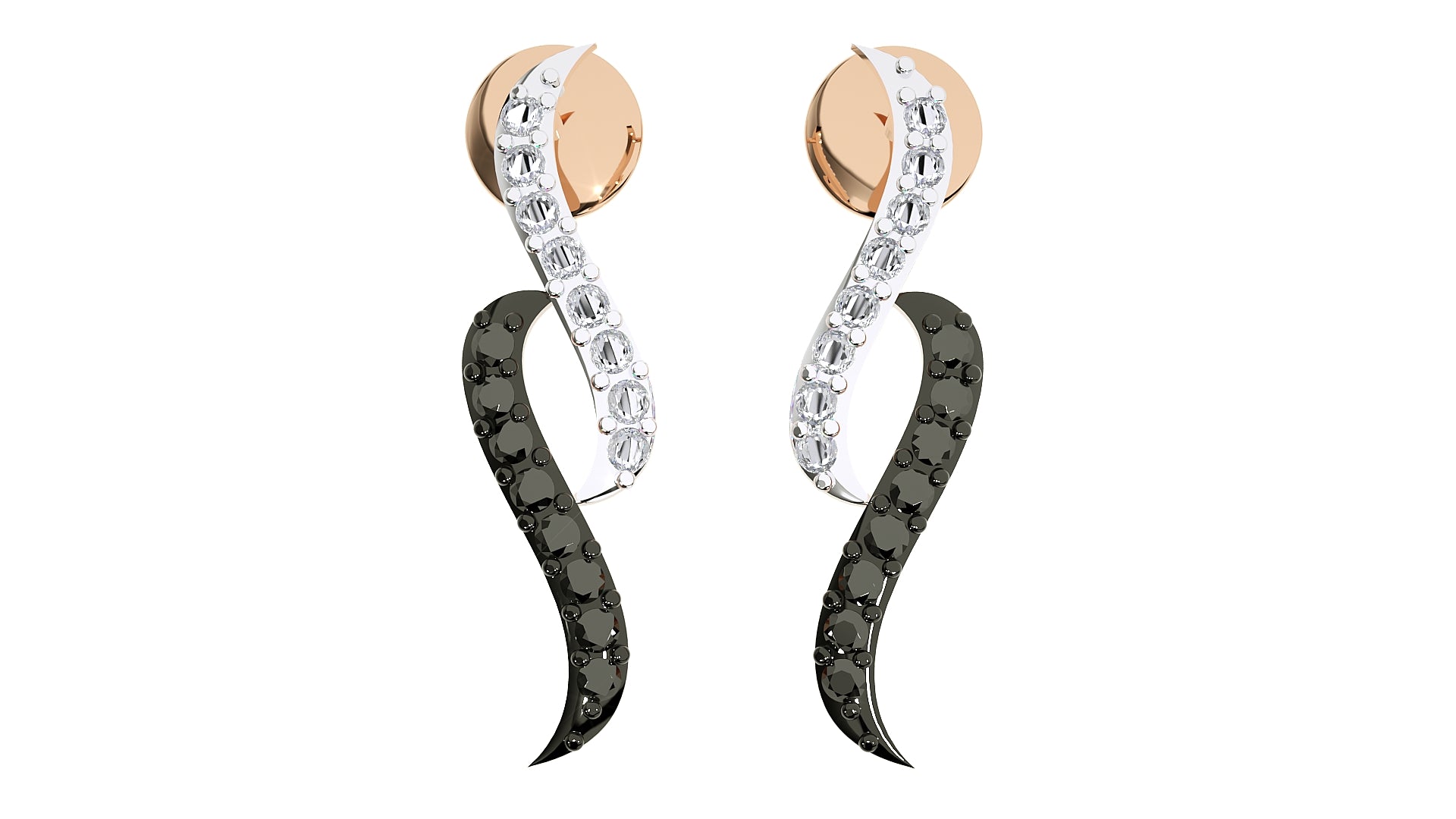 Rose Gold Plated Sterling Silver Earrings