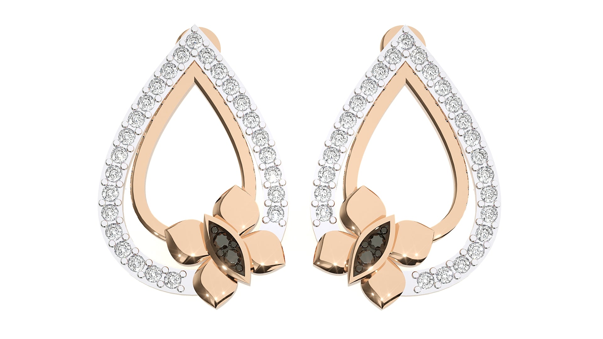 Rose Gold Plated Sterling Silver Earrings