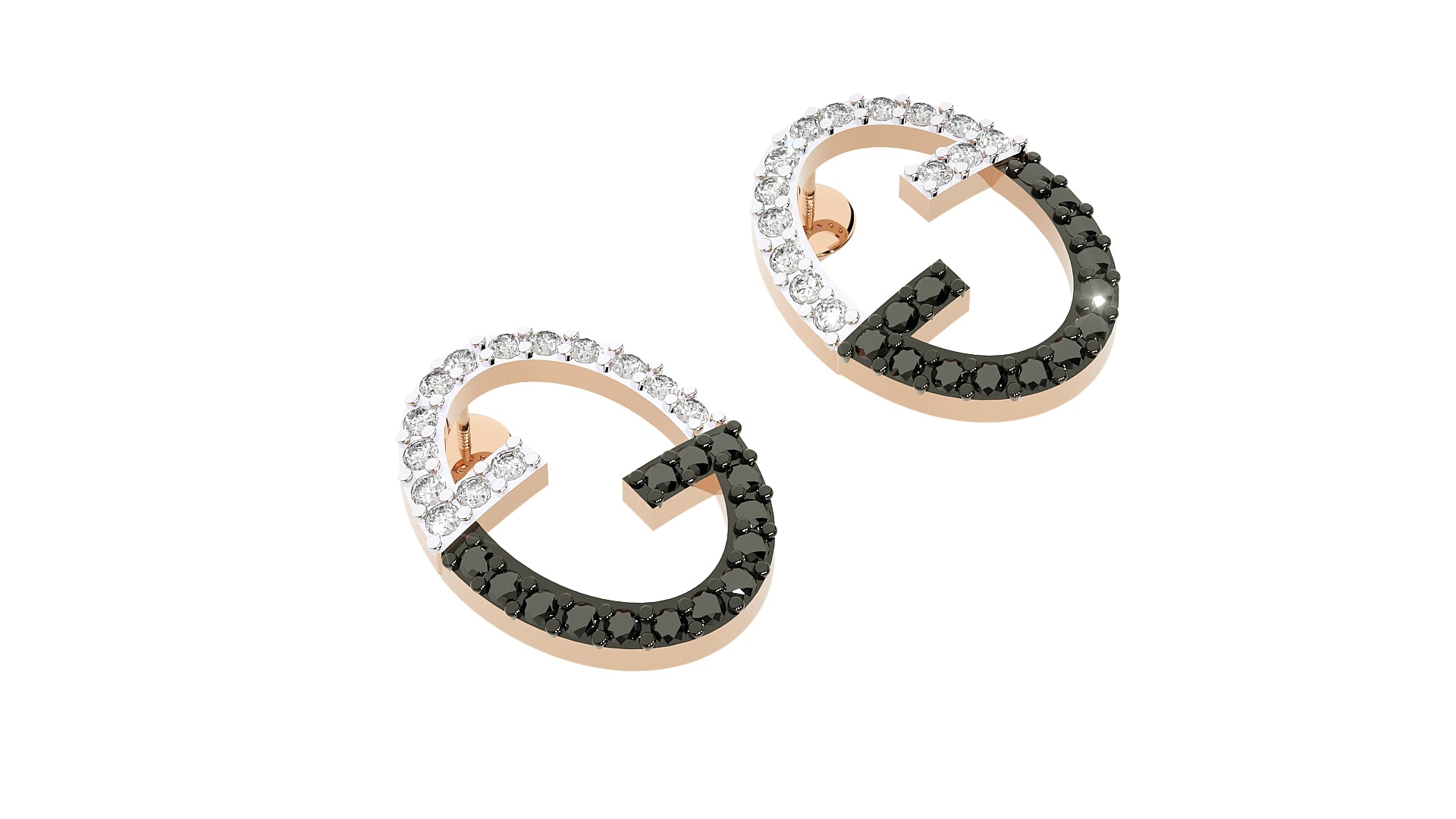 Rose Gold Plated Sterling Silver Earrings