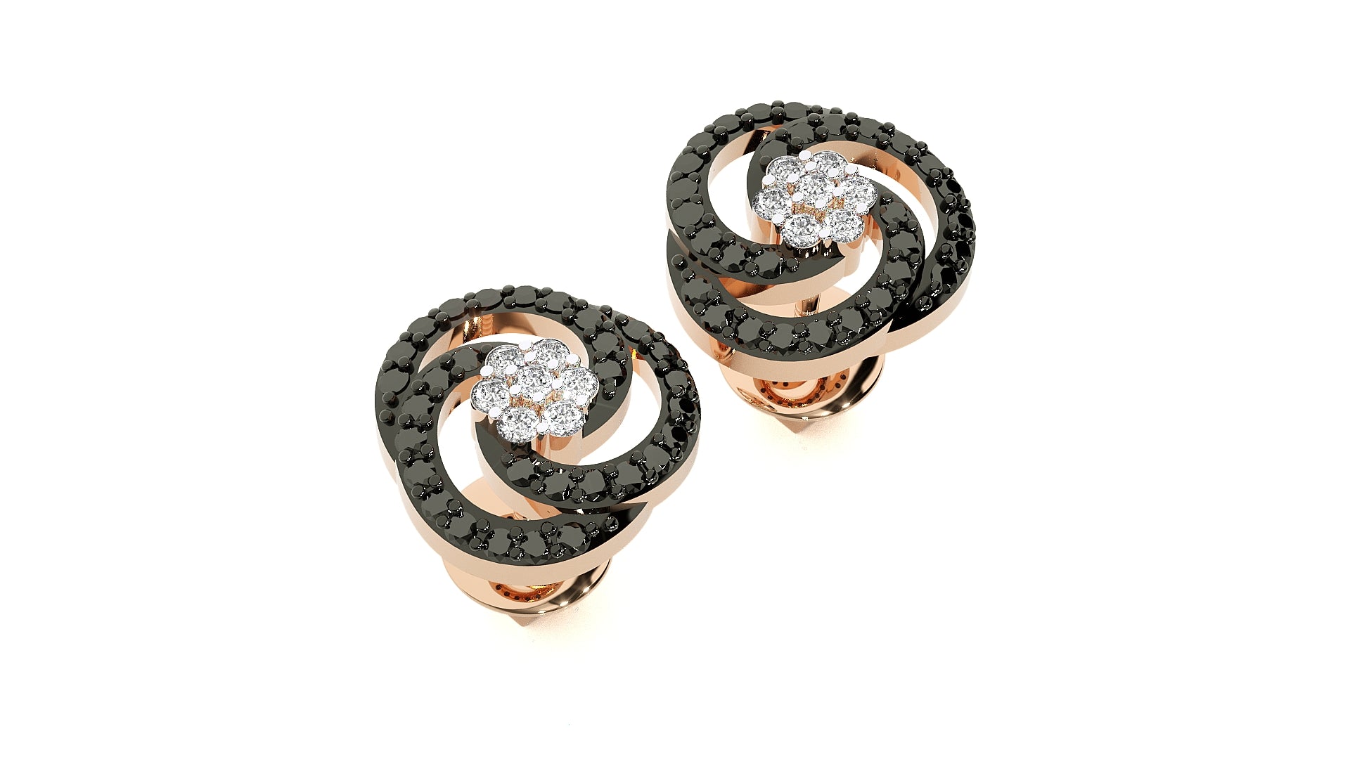 Rose Gold Plated Sterling Silver Earrings