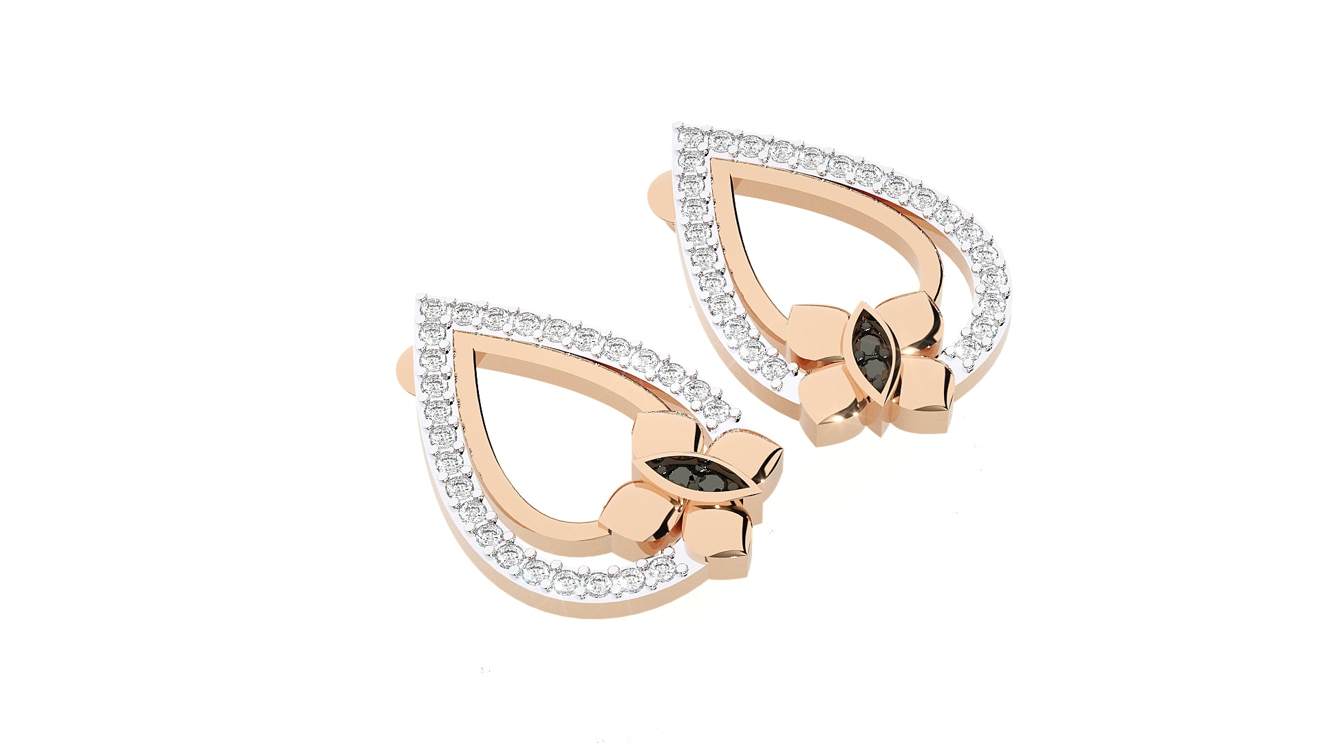 Rose Gold Plated Sterling Silver Earrings