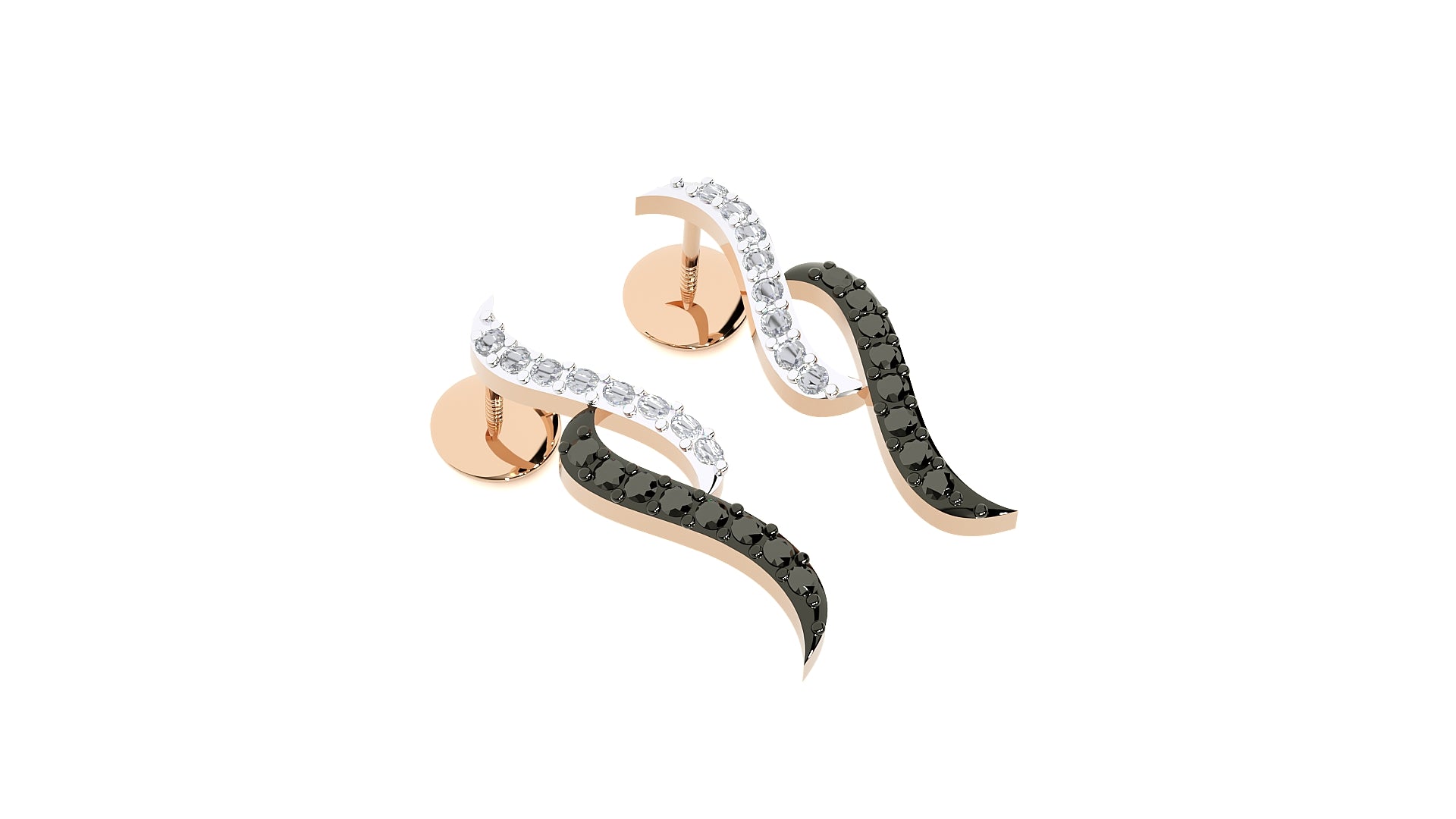Rose Gold Plated Sterling Silver Earrings