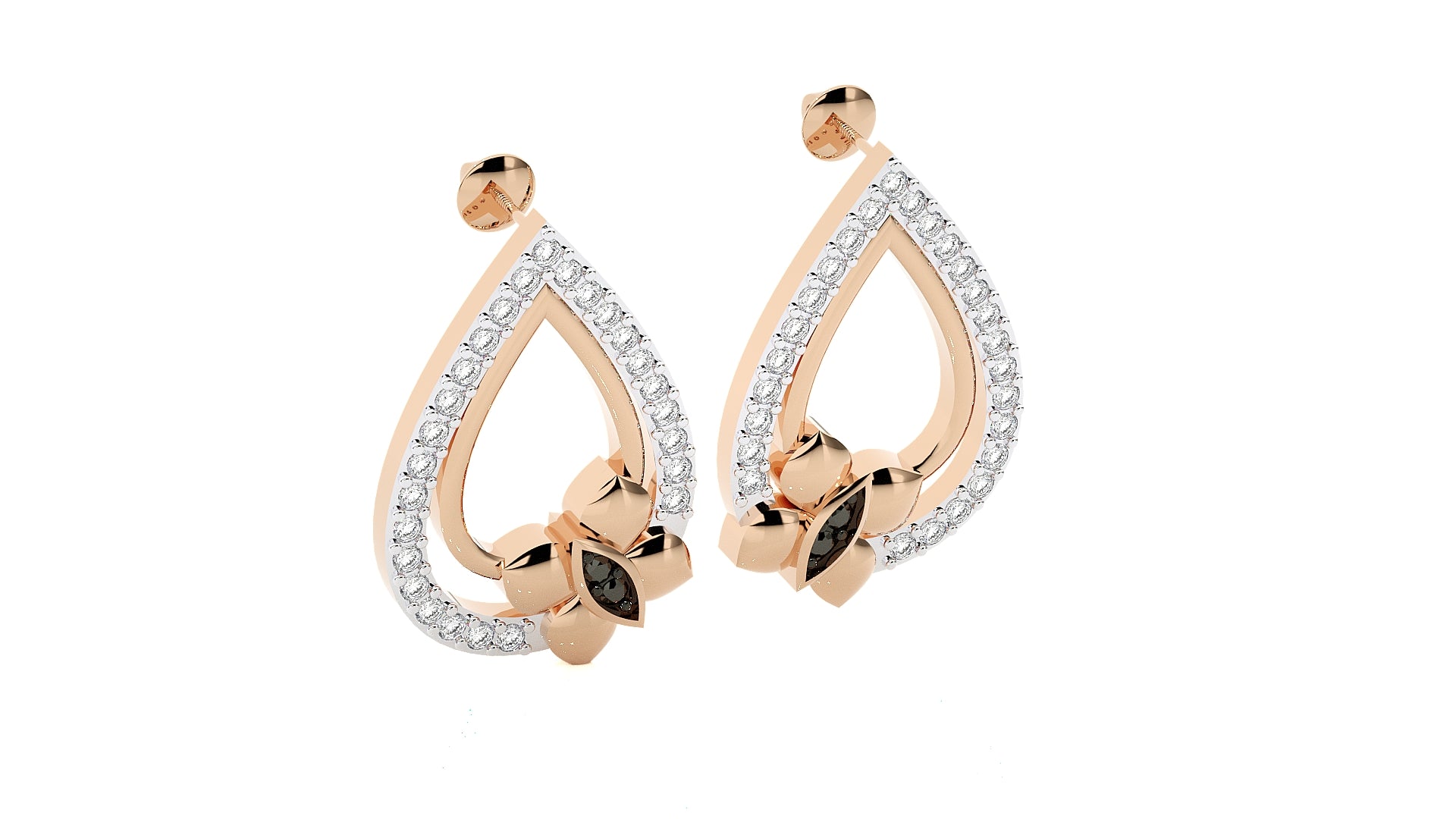 Rose Gold Plated Sterling Silver Earrings