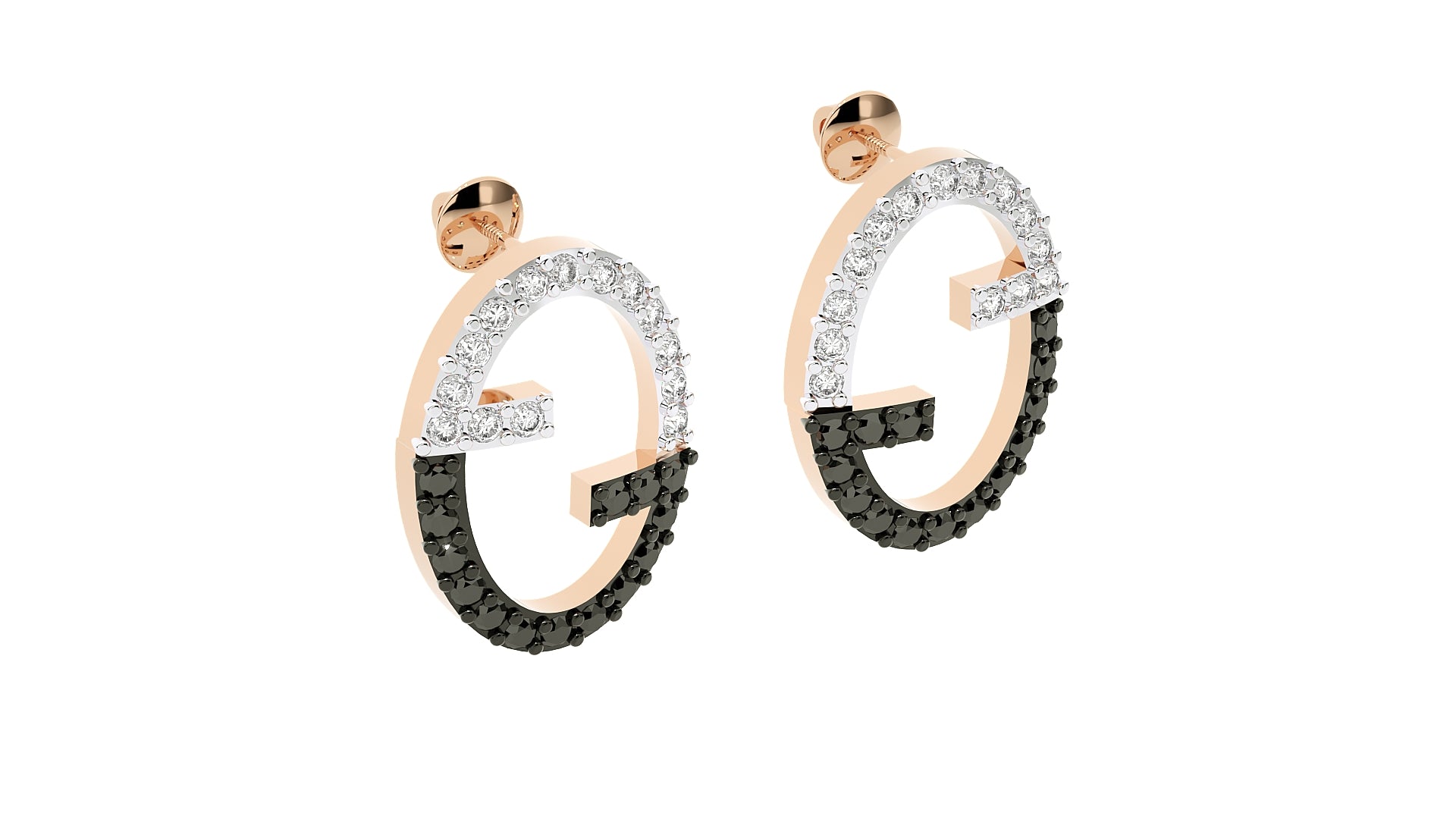 Rose Gold Plated Sterling Silver Earrings