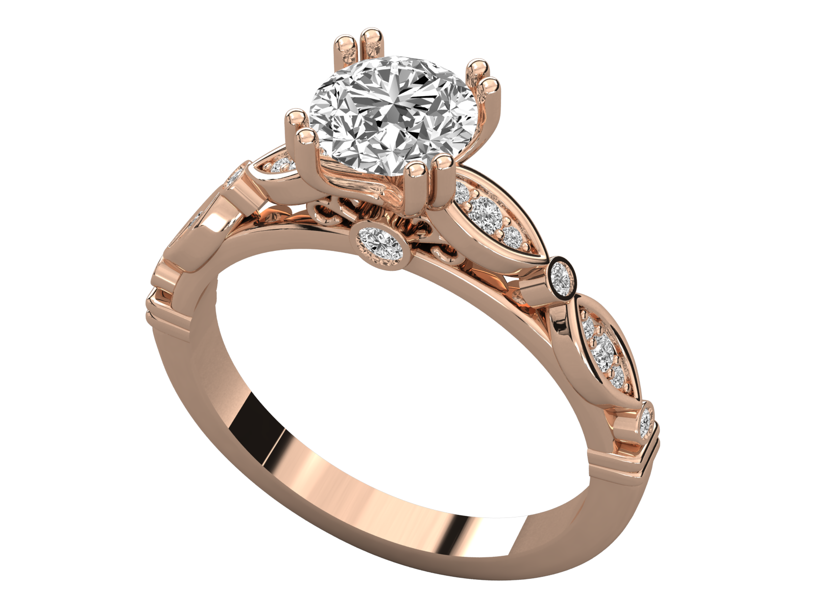 Rose Gold Plated Sterling Silver Ring