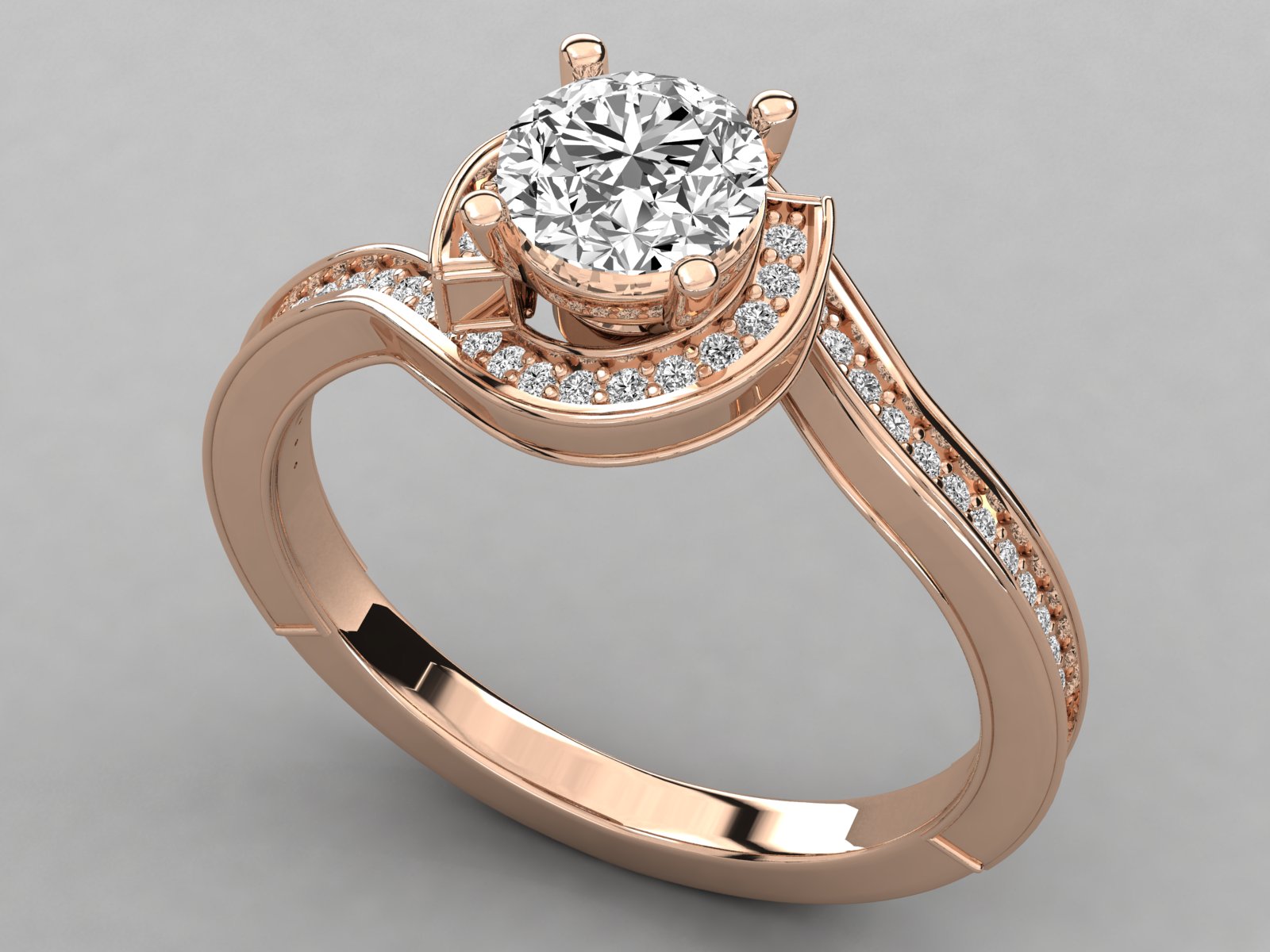 Rose Gold Plated Sterling Silver Ring