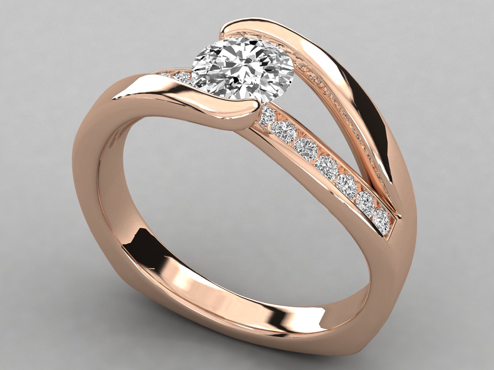 Rose Gold Plated Sterling Silver Ring