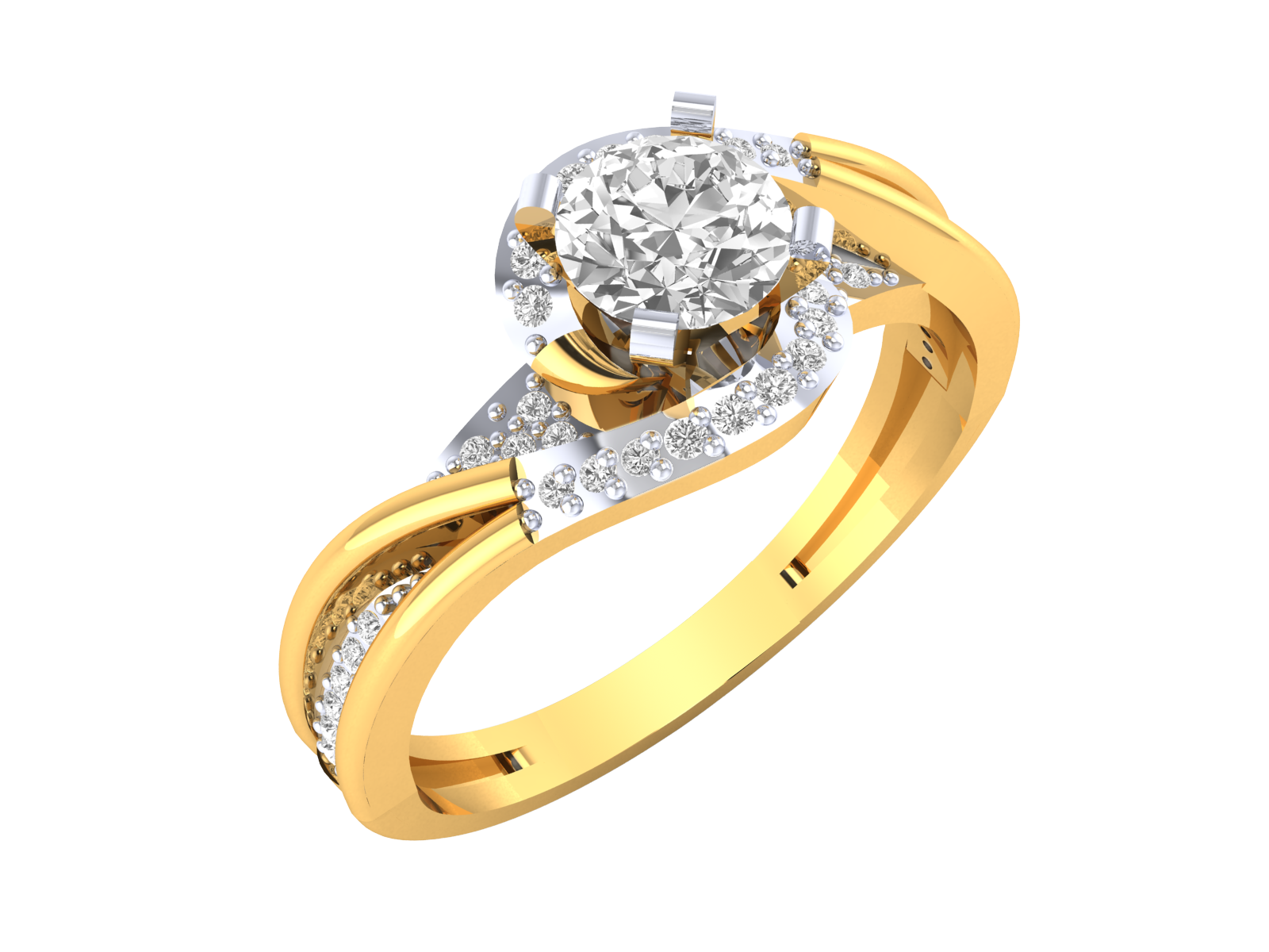 Yellow Gold Plated Sterling Silver Ring